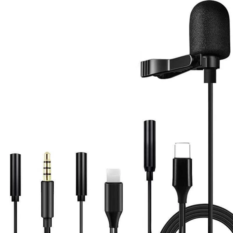 Portable Mini Live Lapel Lavalier Clip Hands On Mic Microphone For iPhone