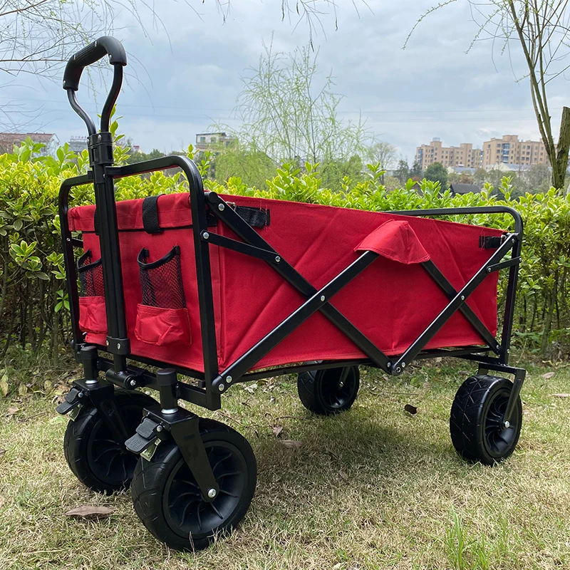 outdoor camping metal beach utility trolly folding wagon foldable kids play toy
