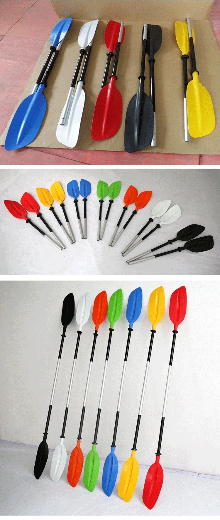 Adjustable Kayak Canoe Paddle Reinforced Fiberglass Blades Aluminum Alloy Shaft Lightweight Oar with Paddle Leash