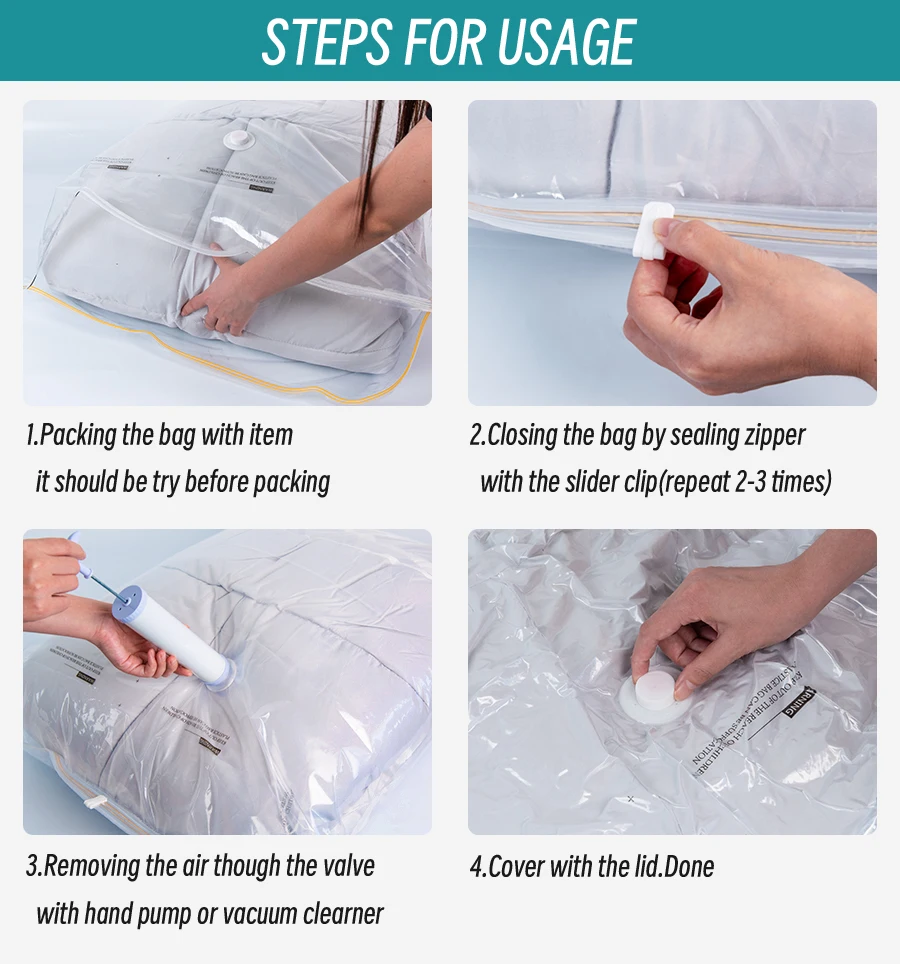 Space Saver Cube Vacuum Compression Storage Bags Plastic Clothes Bag For Cloths and Bedding Closet Organizer
