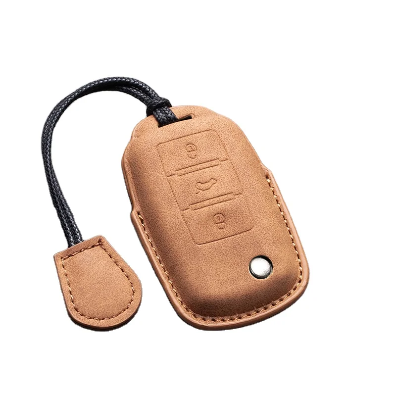 2022 New Design Fashion Leather Car Key Cover Soft And Durable  For VW Volkswagen Car Accessories