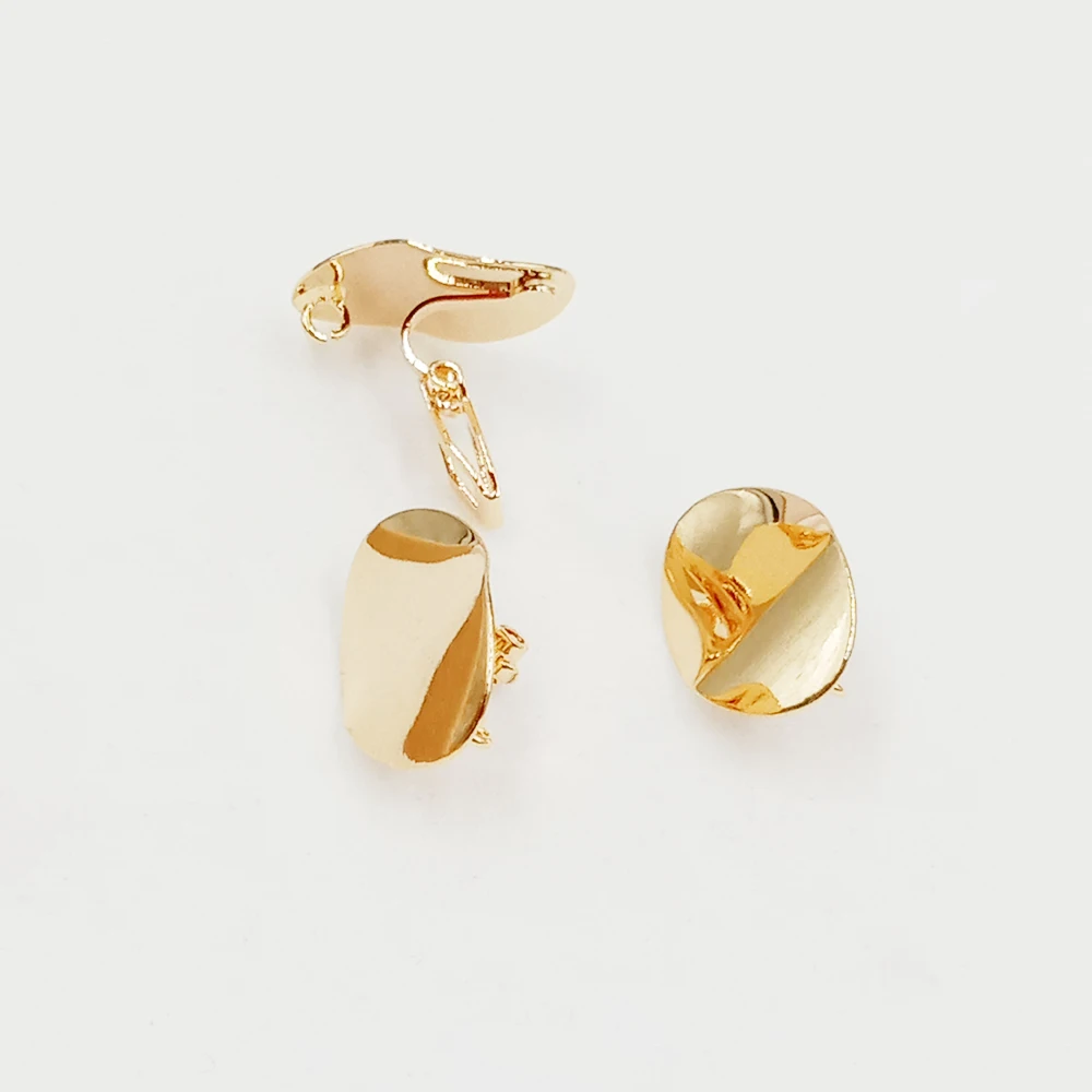 bulk price brass DIY EARRING CLIP WITH RING Jewelry Findings drop earring hook, DIY Earrings Accessories, oval SHAPE
