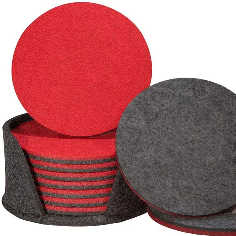 Eco-friendly Custom Printing Felt Cup Coaster For Home Club Bar Use Car Sublimation Coaster Set Table Desk