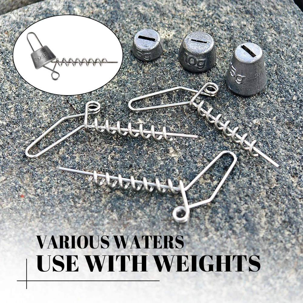 Spinpoler Pike Screw Fishing Pin Spring Twist Lock  Stainless Steel Spiral Centering Pin For Swimbait Keeper Accessories