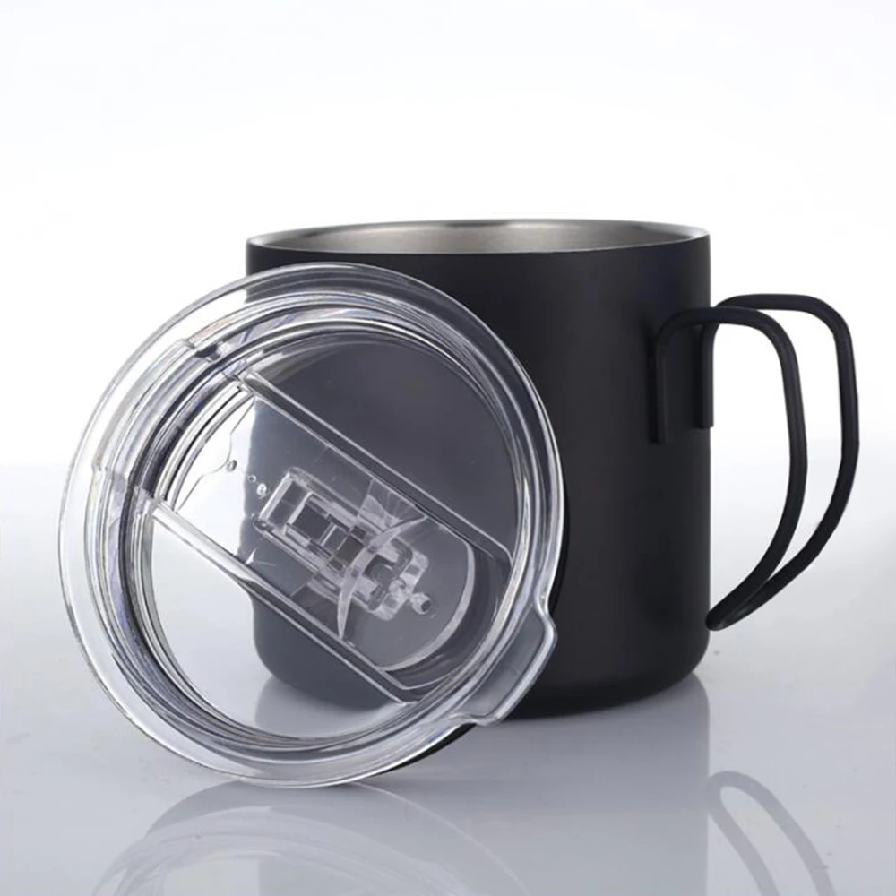 Wholesale Stainless Steel 304 Double Wall Cup With Steel wire handle Insulated Beer Mug Thermal Milk Coffee Cups
