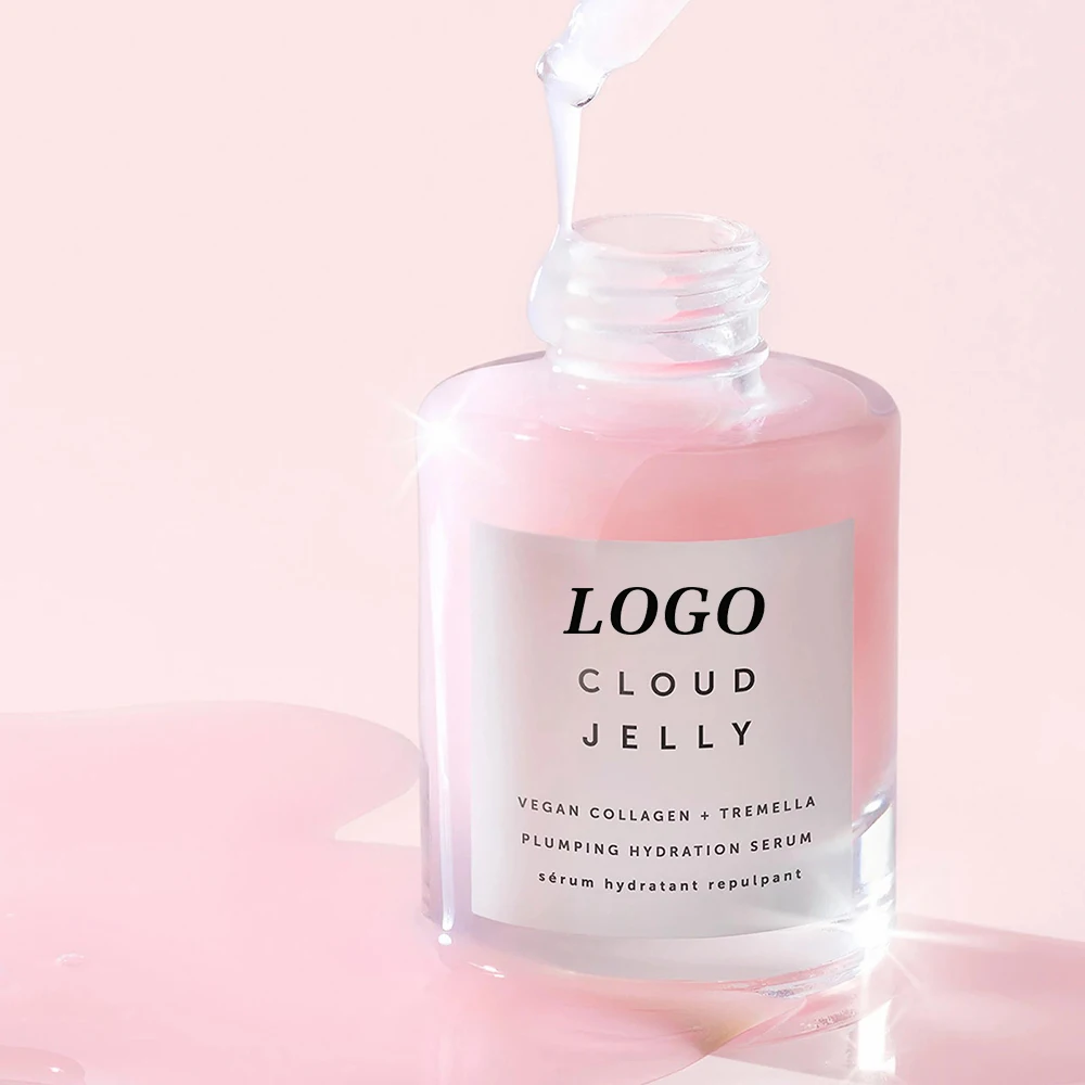 BLIW Private Label Pink Jelly Face Skincare Natural Vegan Cruelty-Free Hyaluronic Acid Plumping Hydration Facial Serum