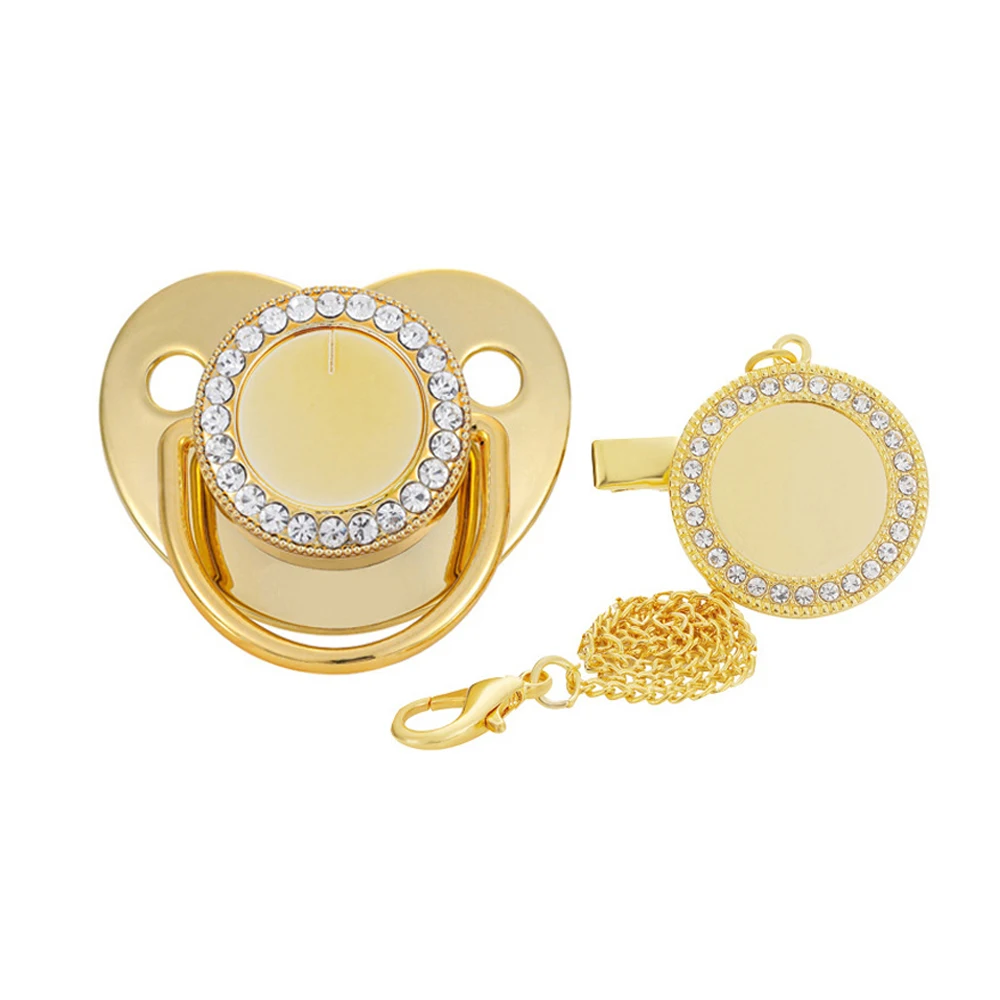 Custom series Infant Nipple Soother Chain Clips Dummy bling silicone bibs for babies private customization Spring Hot Sale