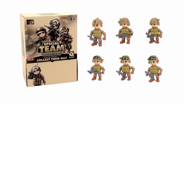 3D building blocks set  DIY assembling soldier toys for kids military weapon blocks capsule toy