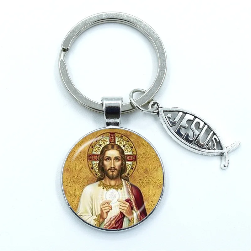 I Love Jesus Symbol Key Chain Christian Necklace Religious Bible Verse Gift Jewelry keychain I Love Jesus Letters Key Chain