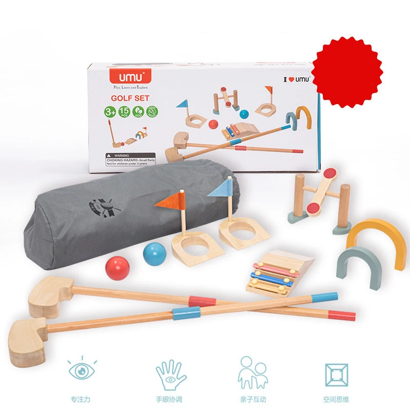 Kids Toy Golf Club Set Automatic Ball Returner Balls Toddler Mini Golf Games Indoor Outdoor Sport Toys Gifts For Boys Girls