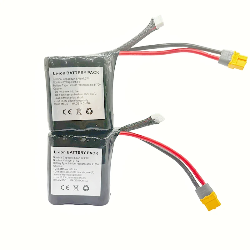 Factory custom rechargeable lithium-ion 21700 6s1p battery pack XT60 22.2V 4200mAh 21700 P42A lithium battery pack for UAV