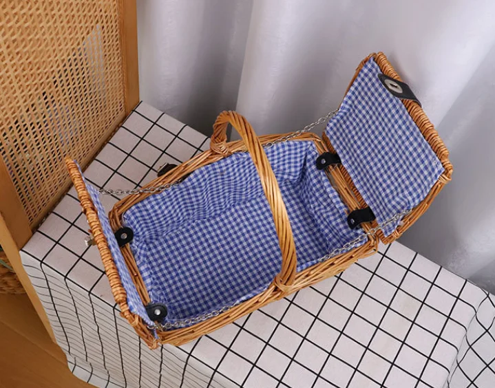 Lavinia wholesale custom handmade nature rattan wicker willow picnic basket hamper set with lid