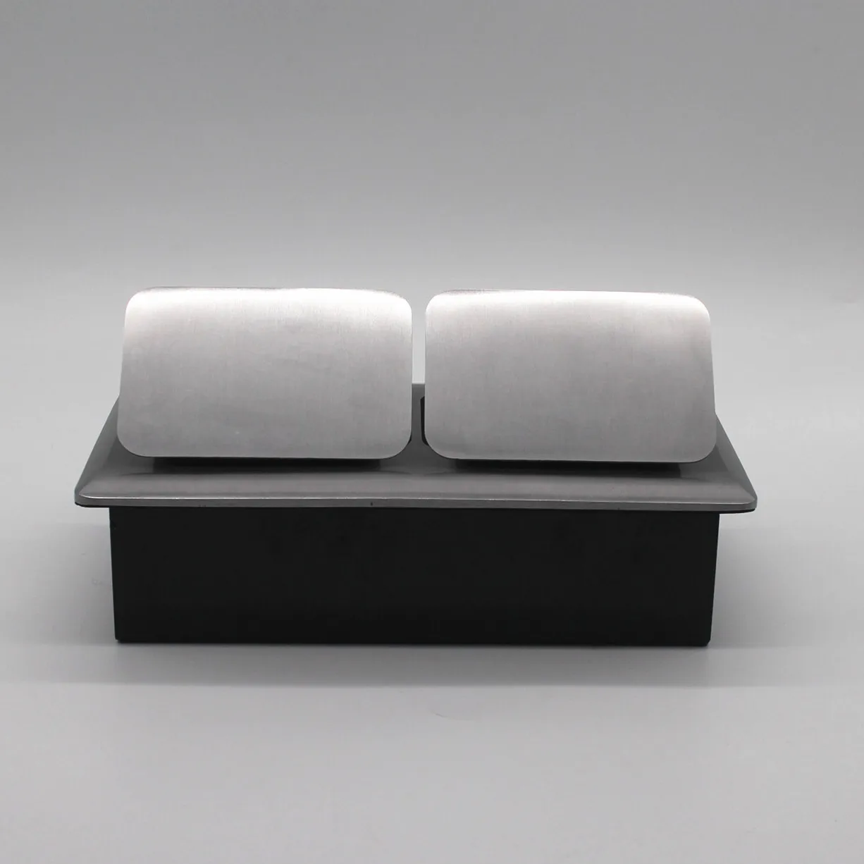 Aluminum alloy pop-up floor box with 2 gang universal socket