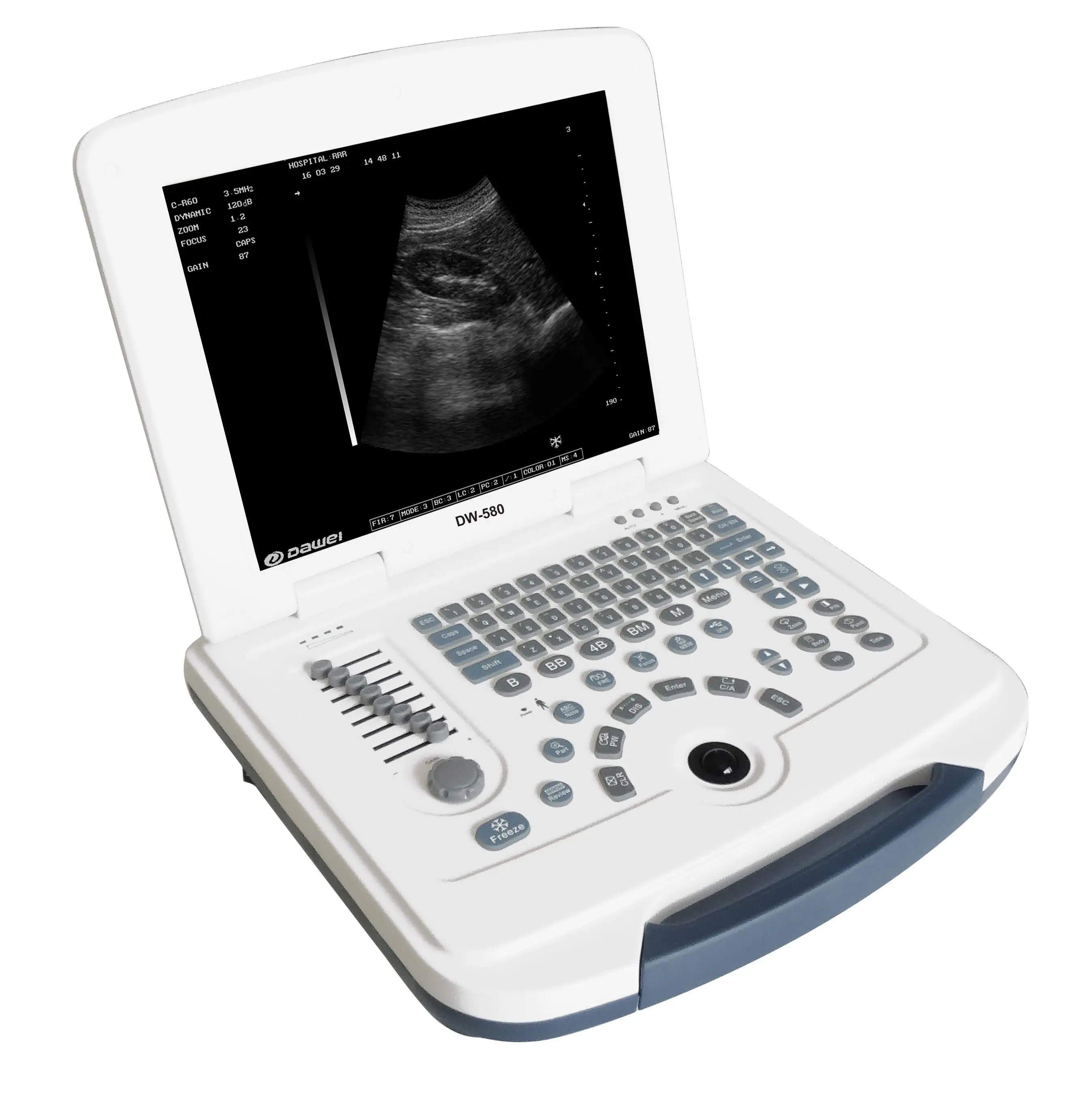 laptop mobile black and white ultrasound scanner machine Dawei DW-580