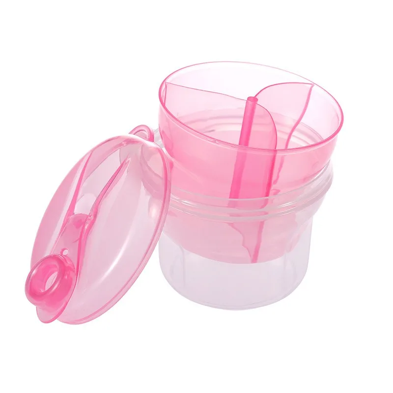 Portable 3 compartments rotating milk powder box storage airtight container for the baby powdered milk