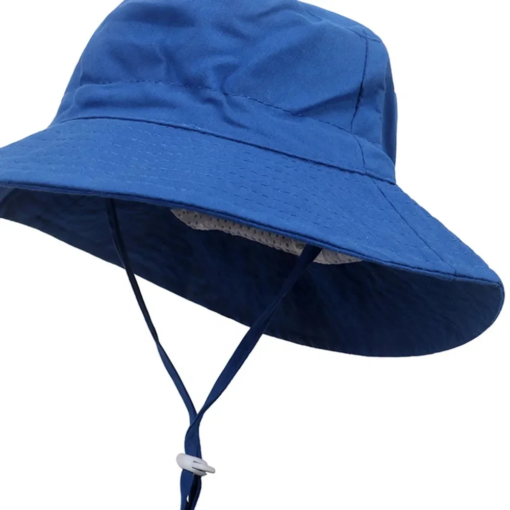 Custom Embroidery Logo Cotton Bucket Cap Summer Fisherman Reversible Sun Kid Bucket Hat