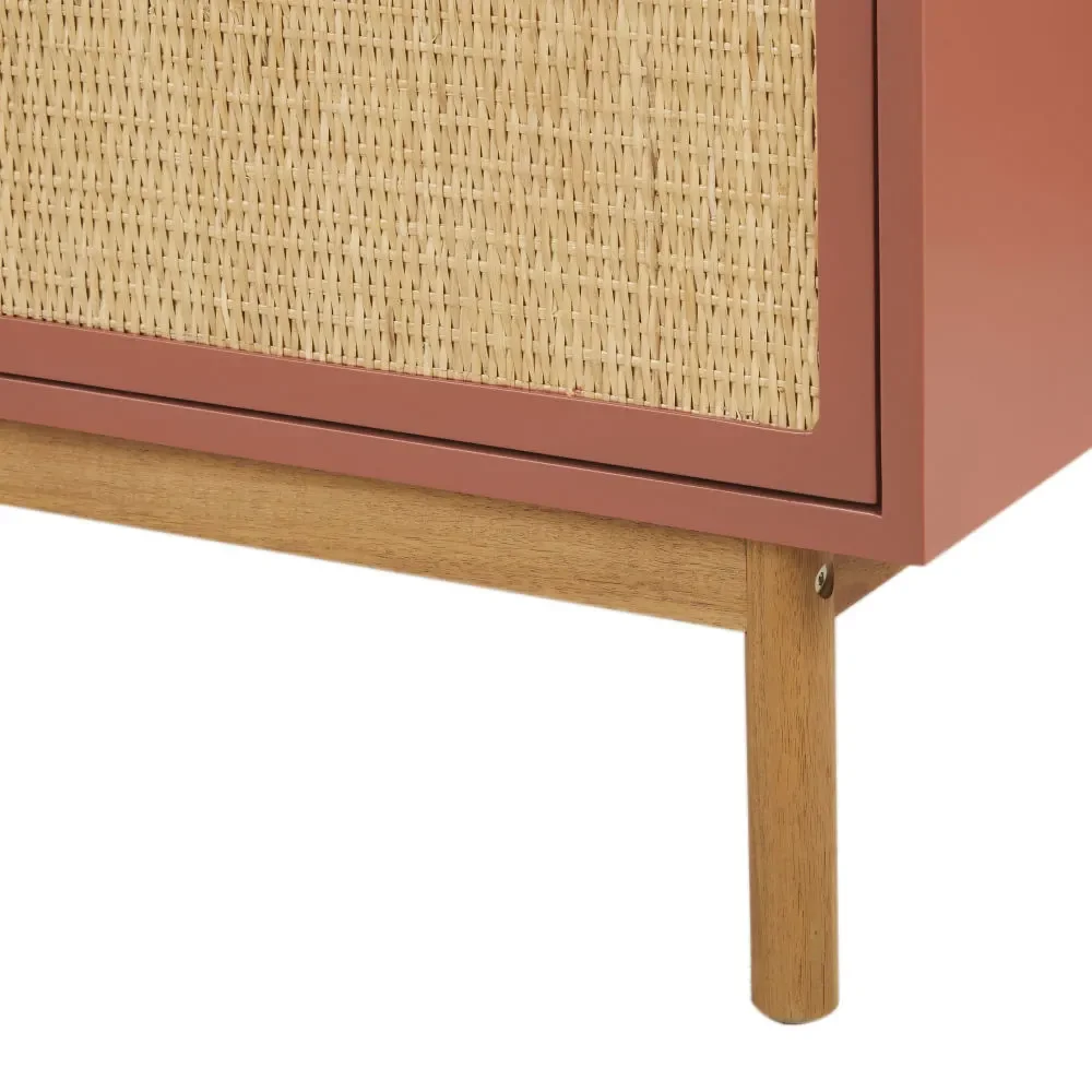 Wood Buffet 2 doors in Rattan for the Living room,Dining room,Bedroom or Kitchen