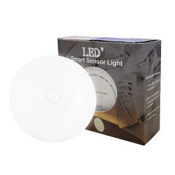 Portable LED Motion Sensor rechargeable Light LED Round Lighting for bedroom staircase