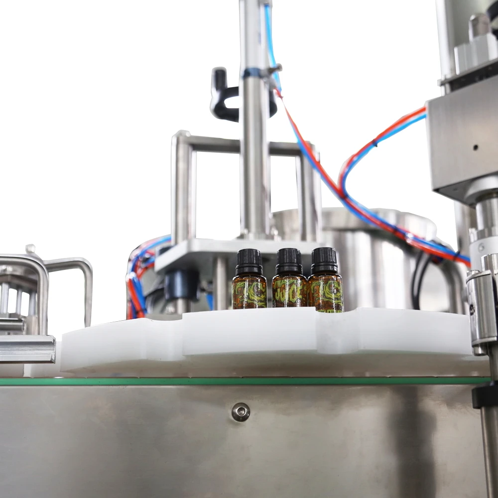 Automatic Small Glass Bottle Spout Pouch Liquid Essential Oil Syrup Perfume Detergent Desktop Filling And Capping Machine