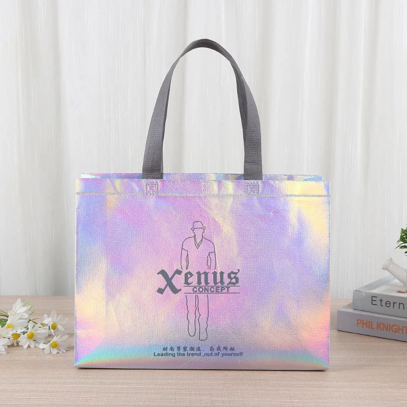 Nonwoven Laser Grocery Bags Reusable Foldable Non Woven Tote Shopping Bag With Logo