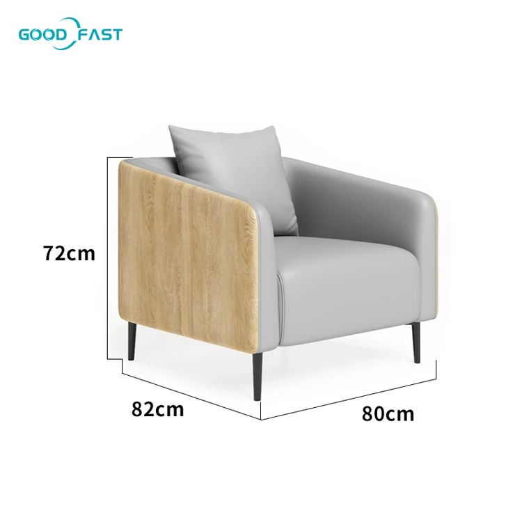 Simple Design Office Sofa Set Conference Office Sofas Manufacturers Office Waiting Leather Sofa With Wood Grain Leg