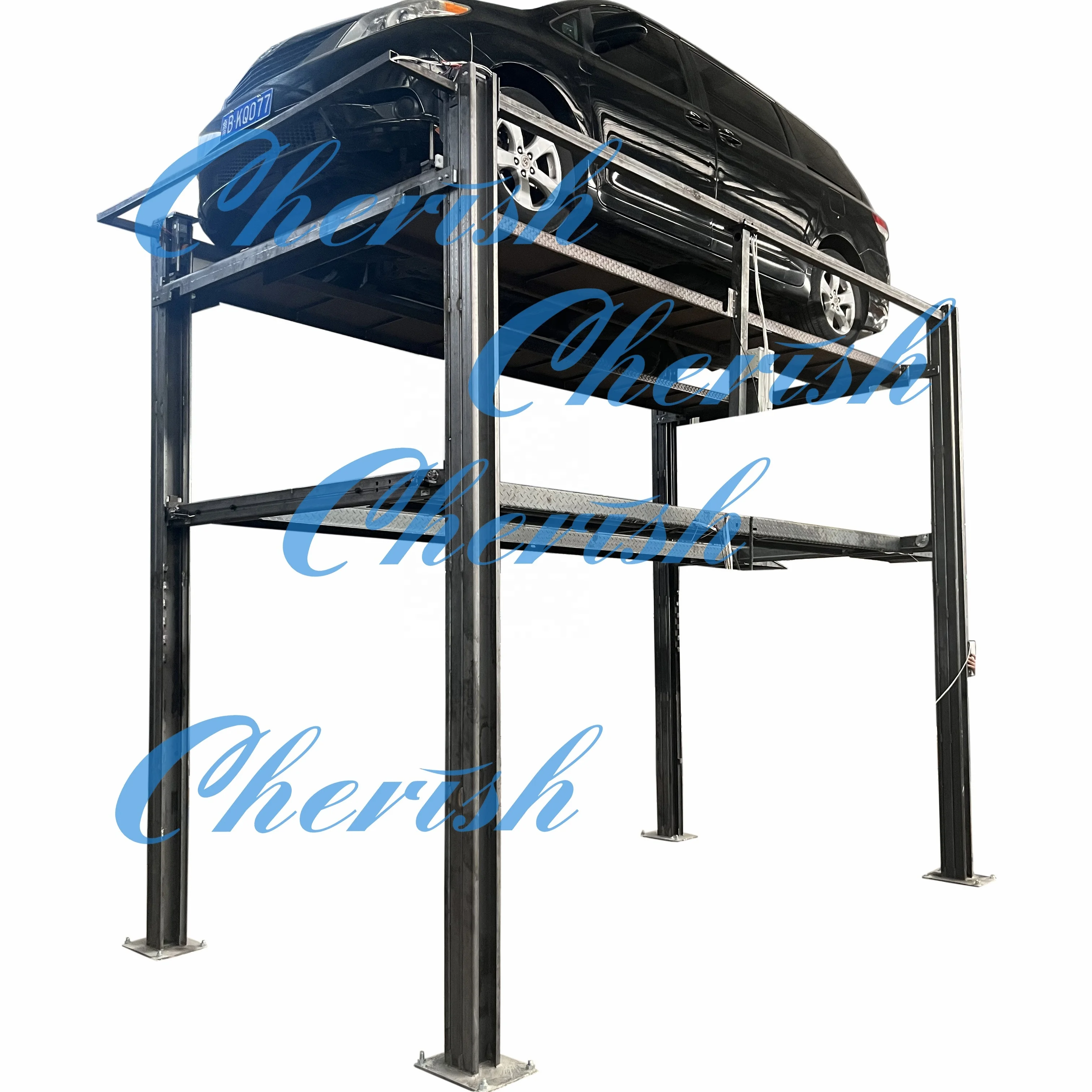multi car stacker Vertical hydraulic 4 post auto car parking lift 3 cars horizontal parking system double triple vehicle stacker