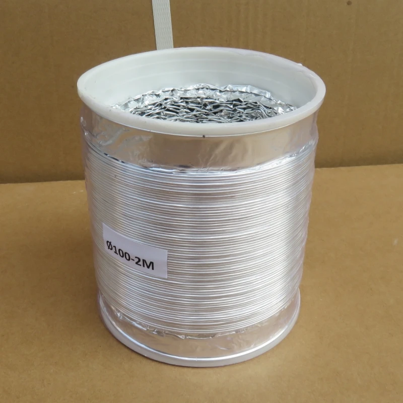 Strong Flexible Vent Hose Aluminum Foil Duct Ducting, Ventilation Tube Fire Resistance Coating, Non-Insulated Corrosion Resistan