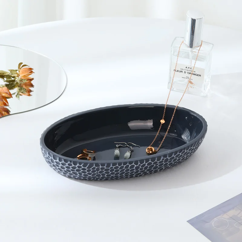 Custom Resin Ring Holder Jewelry Dish Key Bowl Decorative Trinket Dish Vanity Entryway Table Home Decor Honeycomb Jewelry Tray