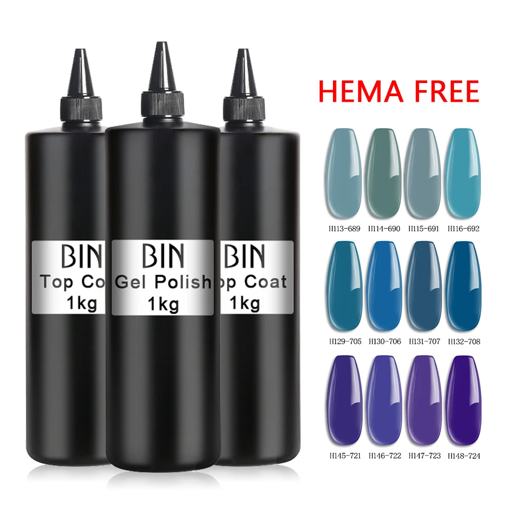 BIN Wholesale HEMA free NO TPO Formula Base Clear Raw Semi-material of UV Gel Nail Polish Builder gel 1 KG To Mix Color Pigment