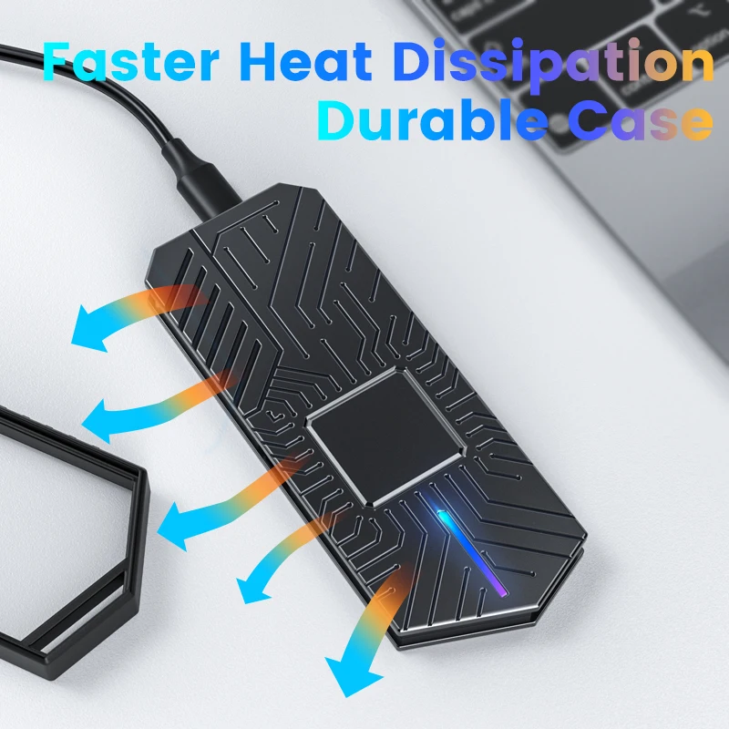 New Design M.2 SSD Enclosure Dual Protocol NVMe & SATA 3.2 With USB C Port for Laptop Macbook SSD Case