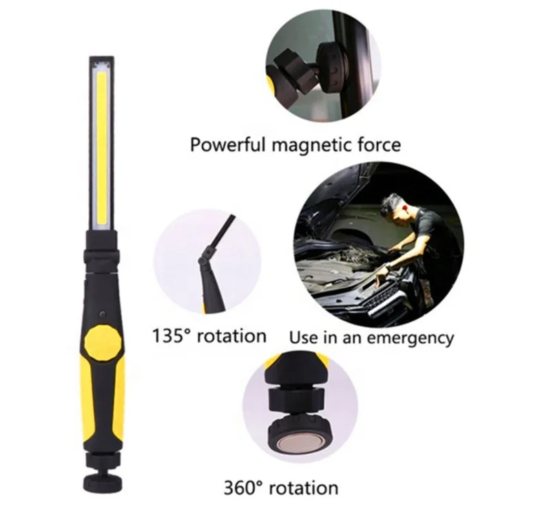 300 Lumen 18w Portable Folding LED Work Light With Magnetic Waterproof Cordless COB Flood Wide Beam Rechargeable Working Light