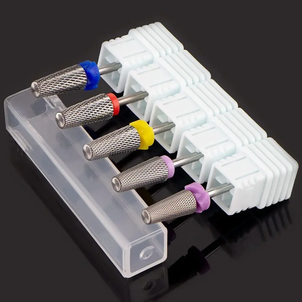 5 in 1 Nail Drill Bits 3/32 Tapered Carbide for Nails Electric Drills File Accessories Removal Gel  Cuticle Drill Bit