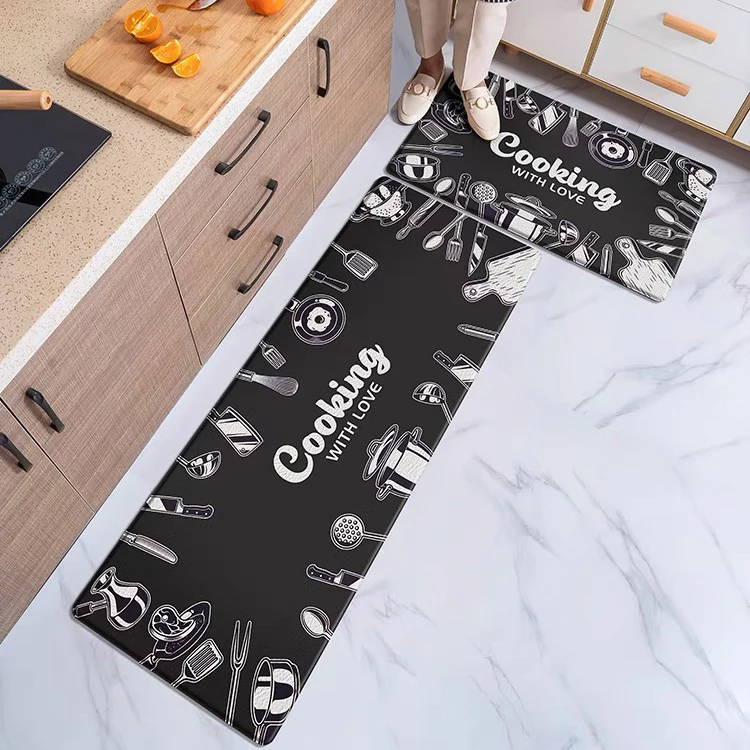 Kitchen Mat Kitchen Carpet Factory Direct Sales Custom Printed Design Soft Pvc Waterproof Anti-fatigue Floor Mat