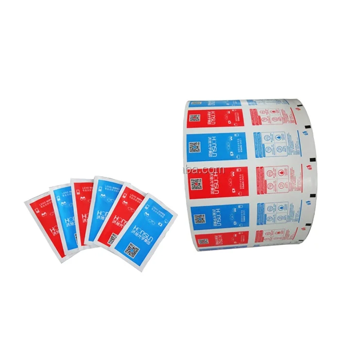 Medical Food Lens Wipes Pad Cleaning Disinfection Wipes Sachet Metallized Aluminum Foil Laminated Wrapping Film Paper Roll