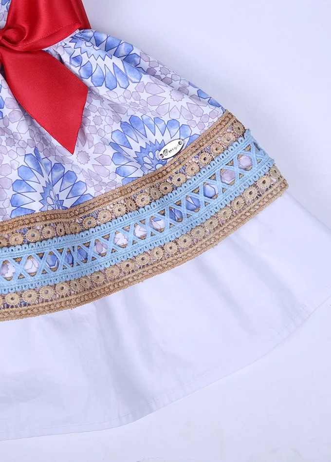 OEM Pettigirl kids party wear frocks smart casual light blue dress for girl kids