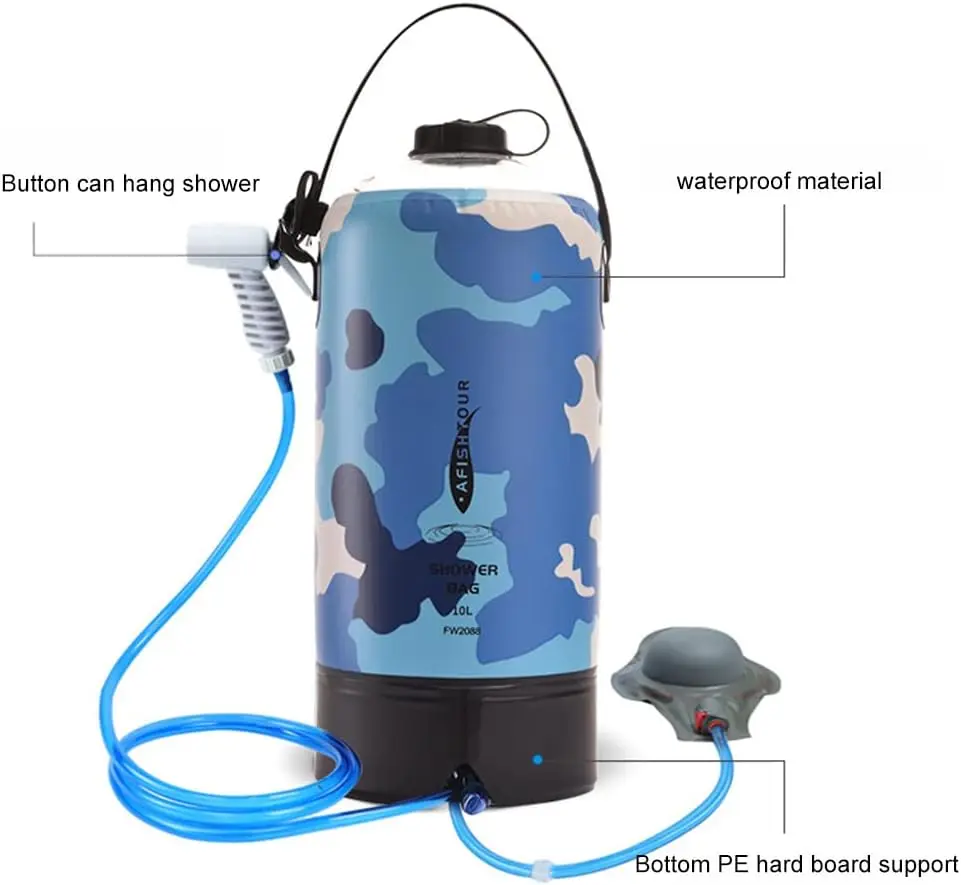 Wholesale Durable Camping Shower Bag Portable Solar Heated Shower Custom Outdoor Shower Bag for Hiking