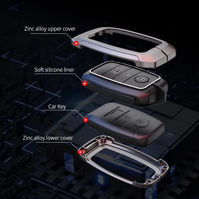 Luxury Car Accessories  Mental Silicon Car Key Cover Case For KIA Sorento 2012 2015