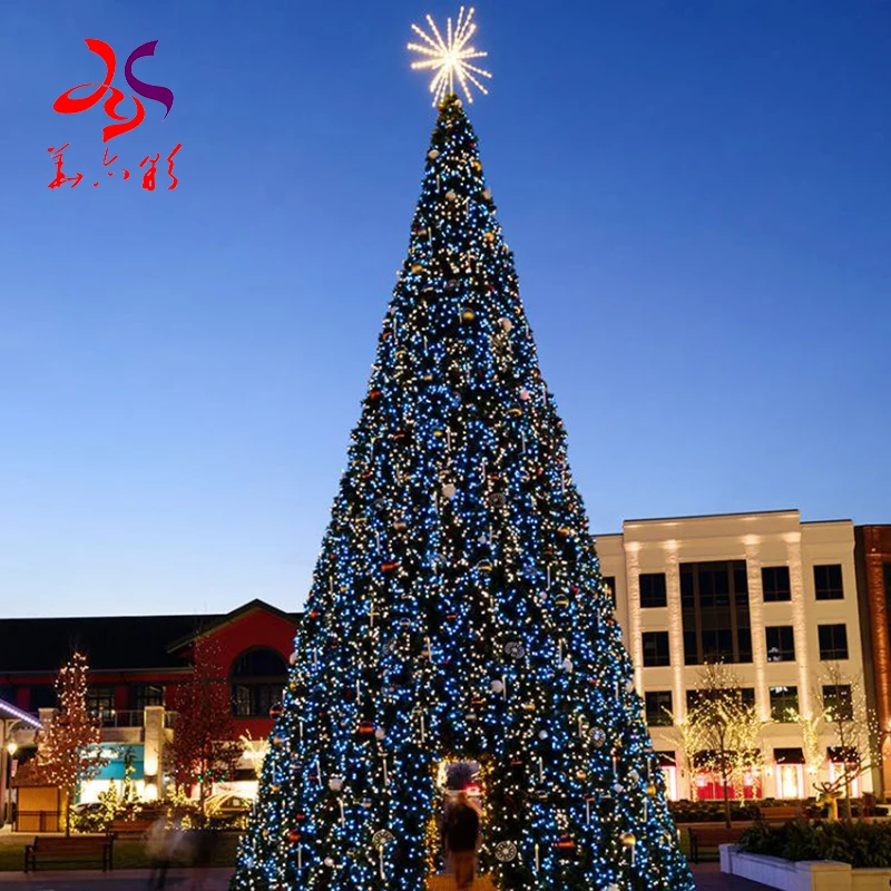 20ft 30ft 40ft 50ft 60ft 70ft giant LED lighting artificial christmas tree go through people tree