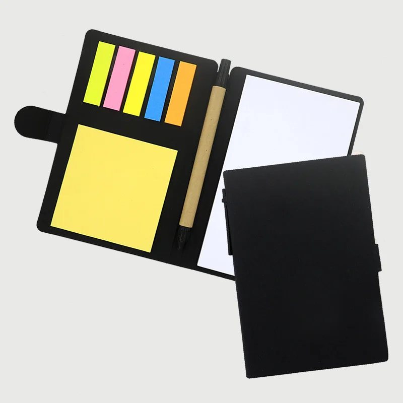 Custom Kraft paper cover Stationery set 5-color memo pad  Notepad with pen