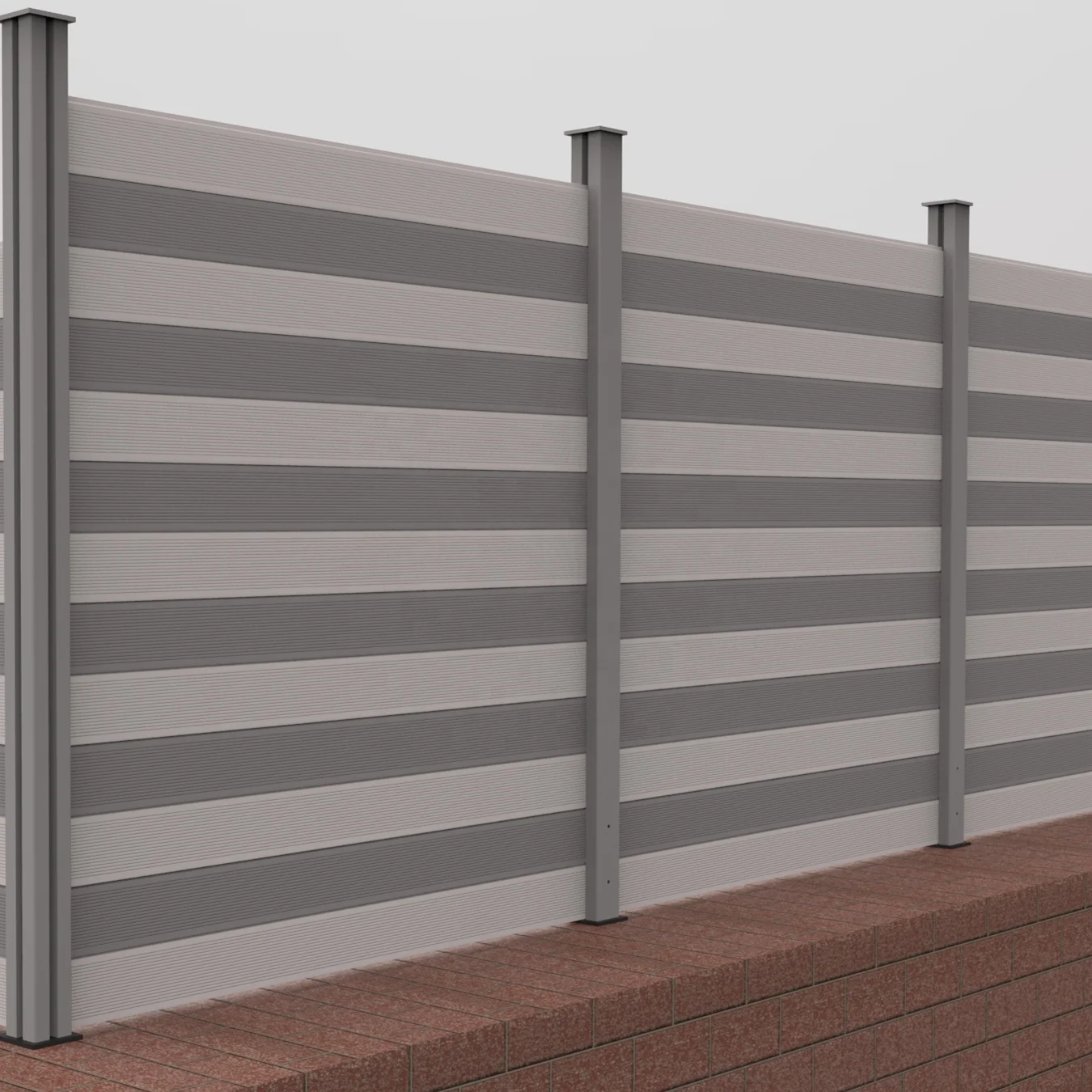 Wood Plastic Composite Fence WPC Panel and Steel Accessories