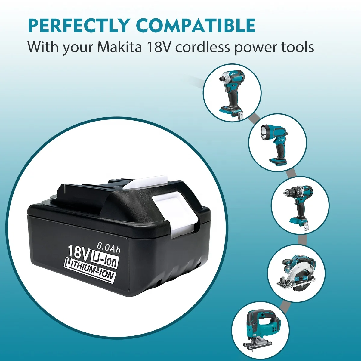 5.0Ah 6.0Ah Lithium ion Replacement Battery for 18v Makita Battery Power Drill Combo Kit BL1830 BL1850 BL1860