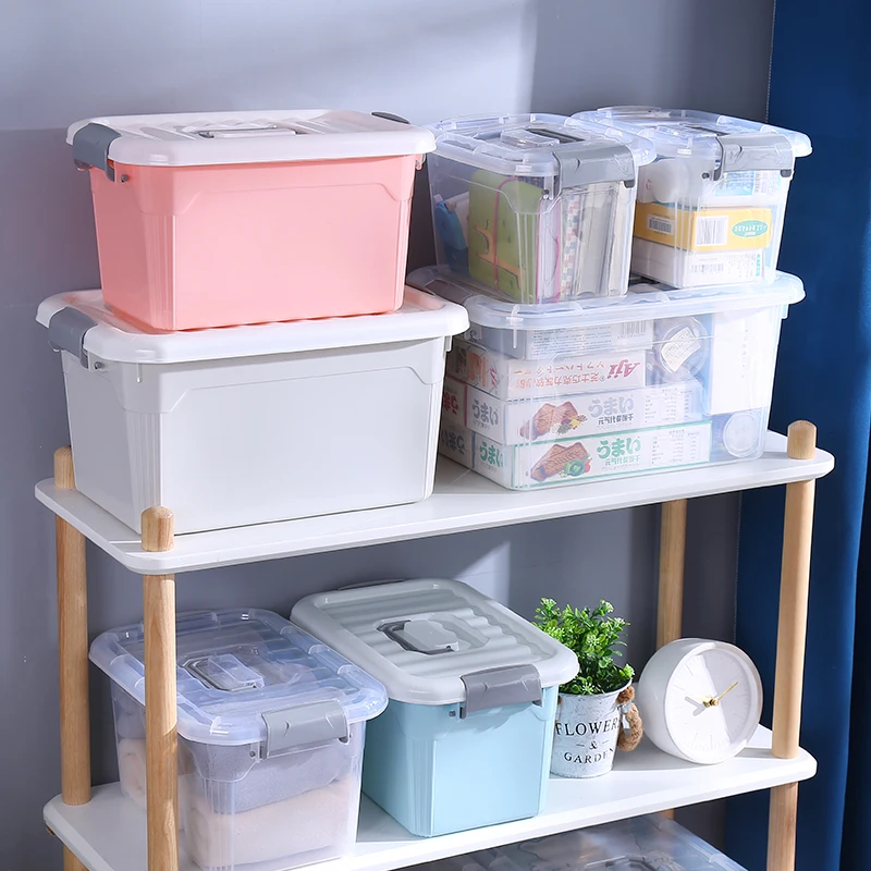 2024 Wholesale Household Decorative Stackable Home Organizations Other Bin Plastic Container With Lid Toy Storage Boxes