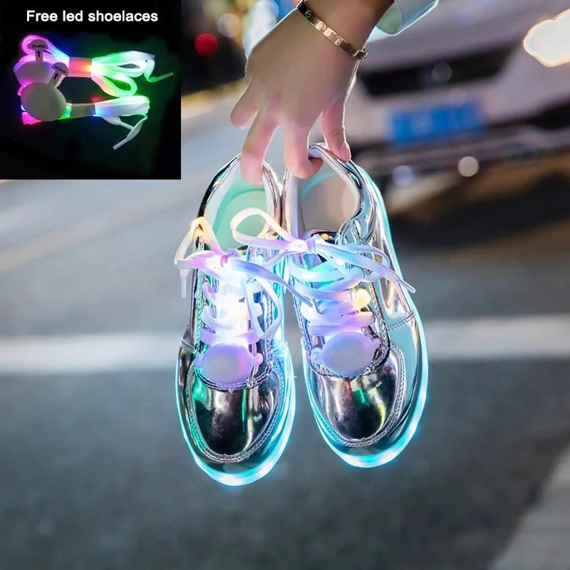 
Men USB Charging LED Sport Shoes Flashing Sneakers 