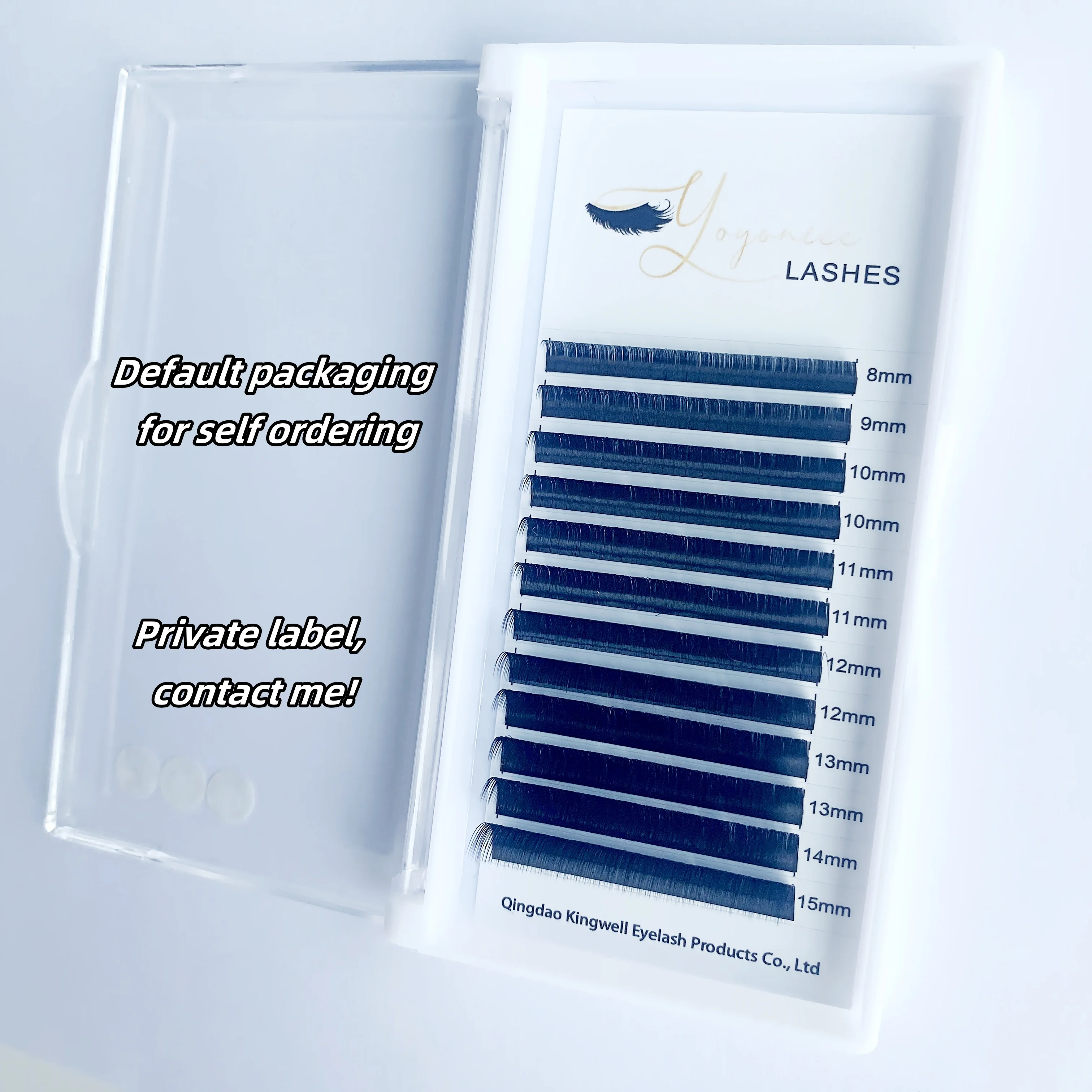 Private Label logo Soft Russian Volume Eyelash Extension Trays Wholesale Dark Matte Black Silk Mink Cashmere Eye Lash Extension