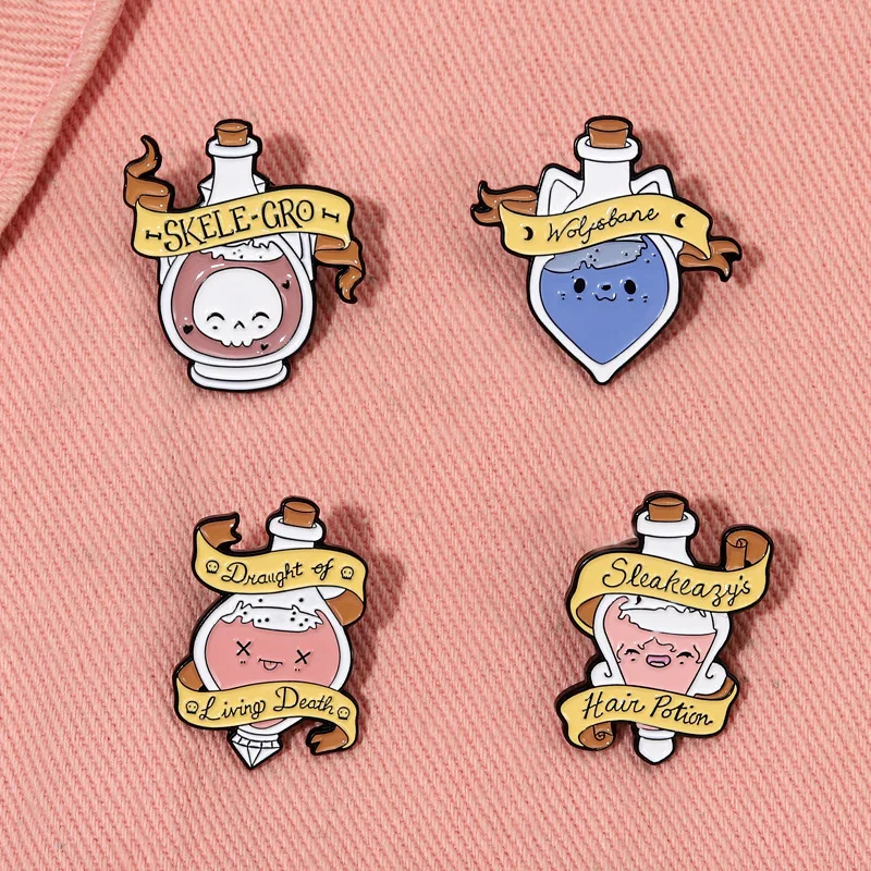 Wholesale Japan and South Korea Cartoon Enamel Pins Dripping Paint Brooch Custom Personality Enamel Bottle Enamel Lapel Pin