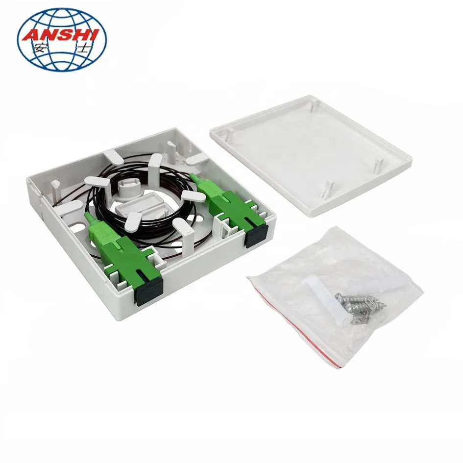 ANSHI 2 Ports SC/APC Adapter Fiber OpticFace Plate