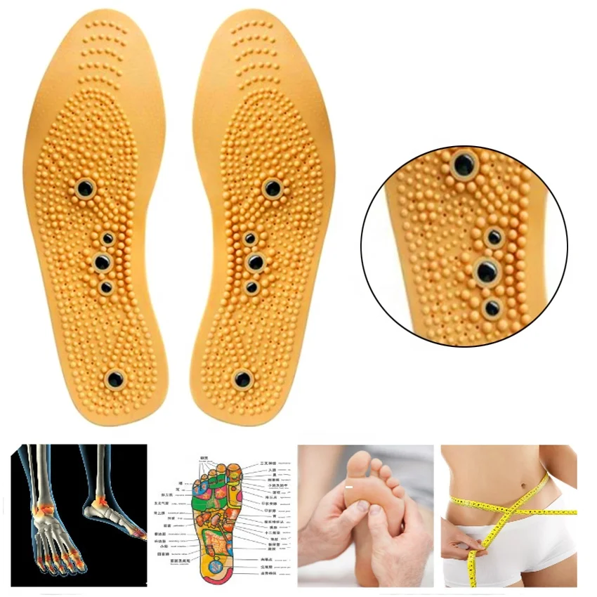Acupuncture Insoles for Sliming Massaging Magnetic Insole Massage Foot Magnet Therapy Reflexology Pain Relief Shoe Insole