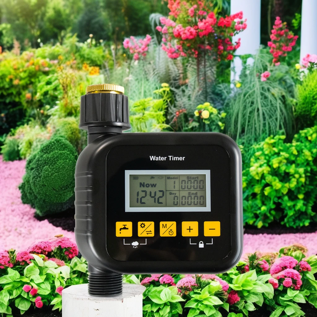 Digital Garden Water Timer with Rainfall Sensor & Automatic Rain Delay Plastic Automatic Irrigation Plans for 3 Watering Plans