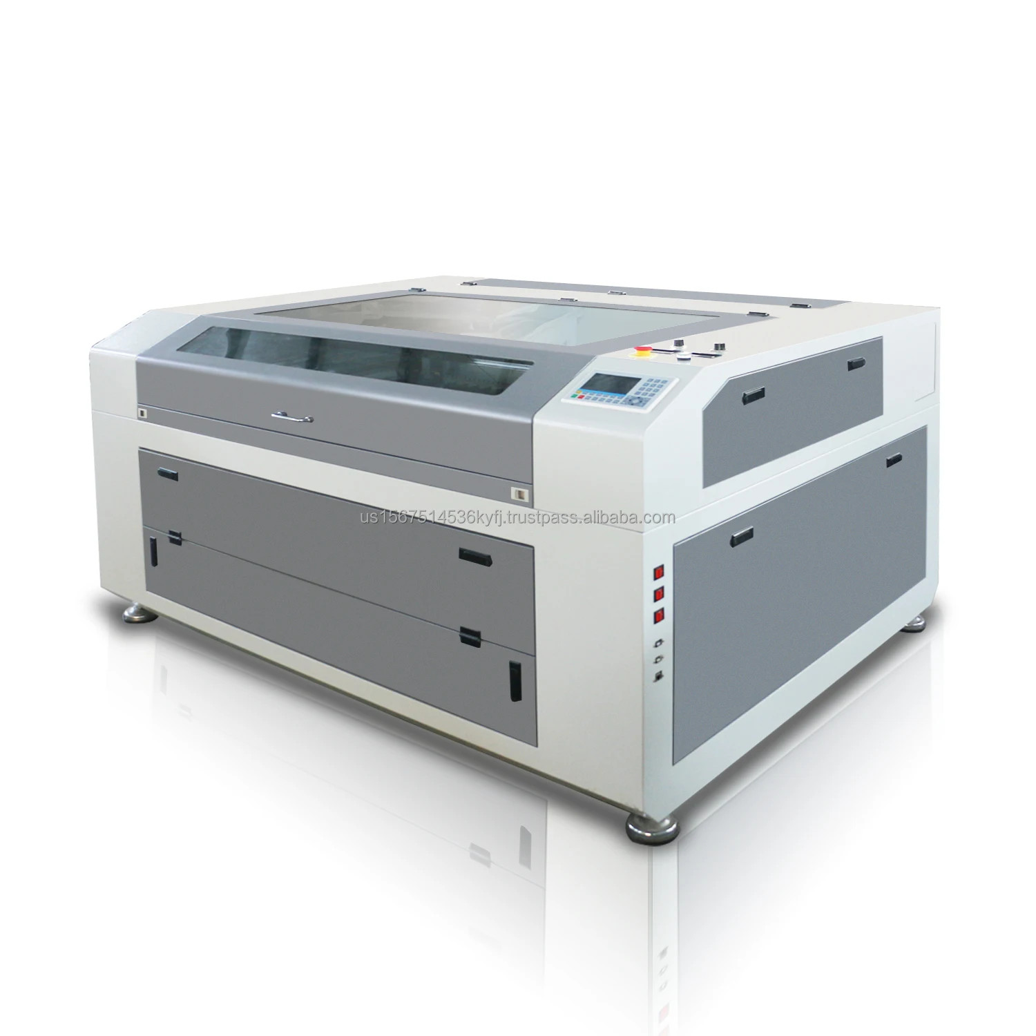 On Sale 1800*1300mm 1812 Co2 Laser Cutter with Ruida Control 550W Fan Double Work Bed Motorized Long Parts Through and Wast Box