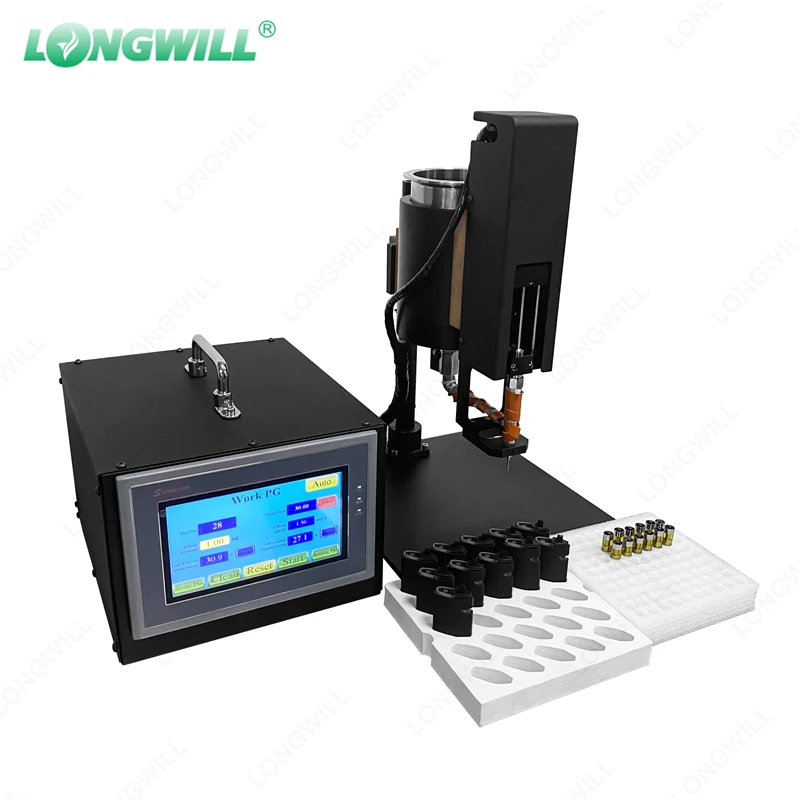 Longwill Newest Design 510 Thread Distillate Oil Cartridge Manual Filler Desktop 1ml Heated Oil Filling Packaging Machine